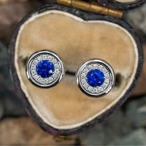 Everyday 925 Sterling Silver Blue Zircon Studded Earring